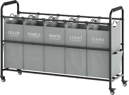 Tajsoon Laundry Sorter, Laundry Hamper 5 Section by Tajsoon