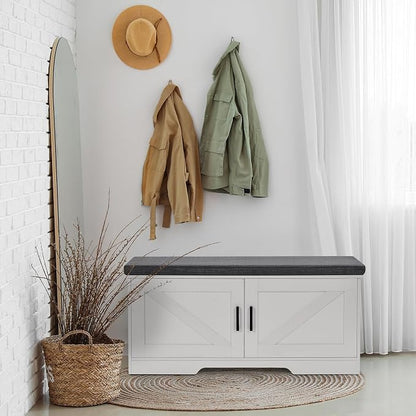 HOMSHO Farmhouse Shoe Storage Bench - Image 2