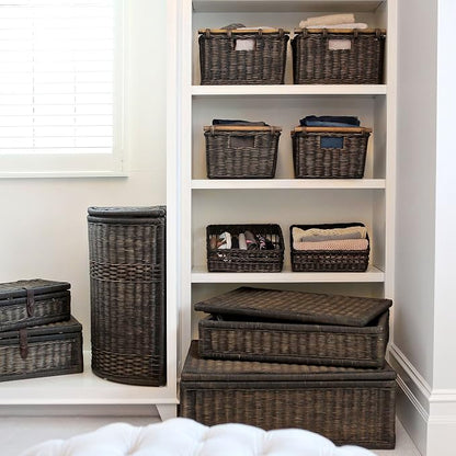 The Basket Lady Pole Handle Wicker Storage Basket, Extra Large, 20 in L x 16 in - Image 5