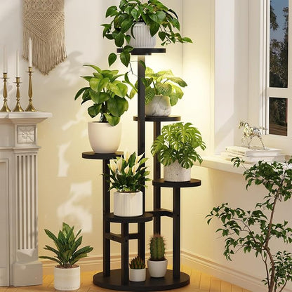 LASZOLA 5 Tiered Wood Plant Stand Indoor Corner by LASZOLA