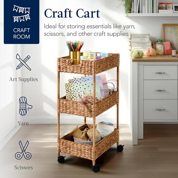 Best Choice Products 3-Tier Water Hyacinth Rolling Nursery Caddy w/Wheels - Image 7