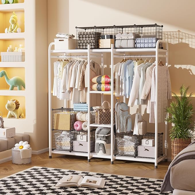 C&AHOME Wire Cube Storage, 4-Cube Storage Organizer Metal, C Grids Storage Bins - Image 5