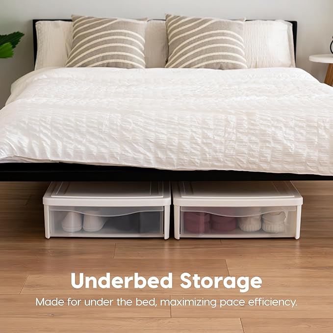 IRIS USA 22 Qt Under Bed Storage, Stackable Organizer Bin Plastic Container - Image 6