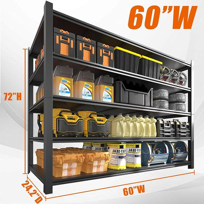 60" W Garage Shelving Heavy Duty Metal Shelving 3000LBS Storage Shelves - Image 3