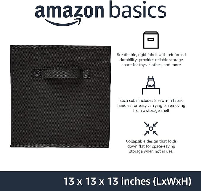 Amazon Basics Collapsible Fabric Storage Cube Bins Organizer - Image 2