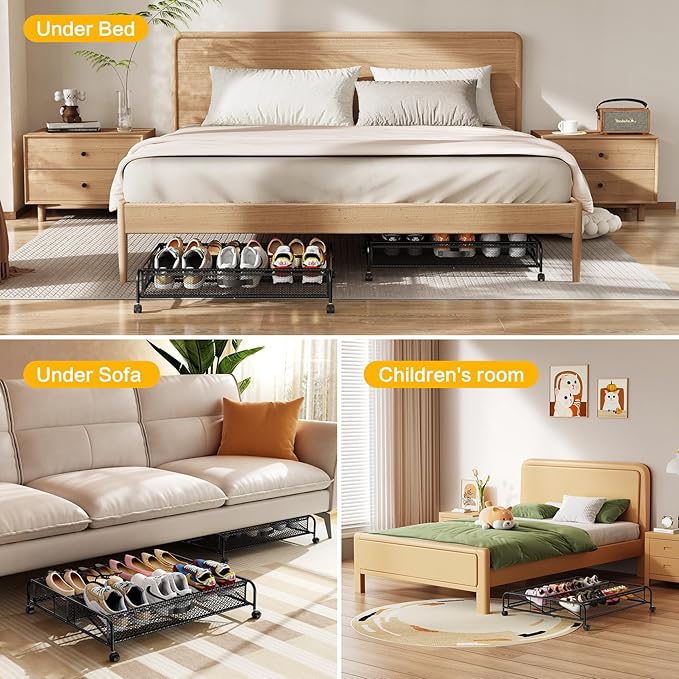 Under Bed Shoe Storage Organizer, 2 Pack Under Bed Storage Containers - Image 7