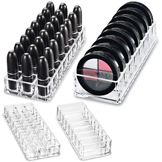 byAlegory Acrylic Lipstick & Acrylic Compact Makeup Organizer Set by BYALEGORY