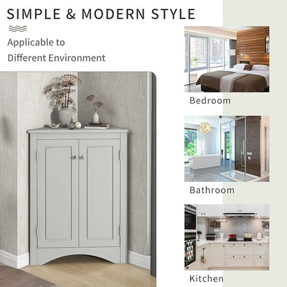 GDFStudio 31.5" H Triangle Corner Bathroom Storage Cabinet - Image 6