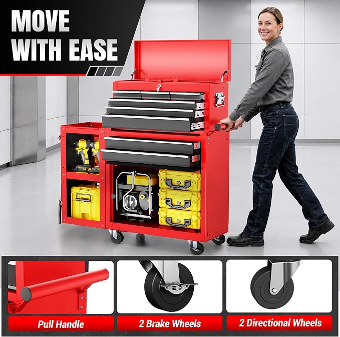 LDHTHOPI 8-Drawer Rolling Tool Chest, Assembled Metal Tool Storage Cabinet - Image 7