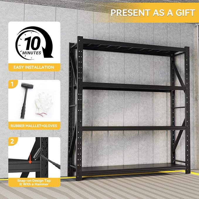 4000LBS Garage Shelving Heavy Duty, 48” W Storage Shelves, 4-Tier Adjustable - Image 7