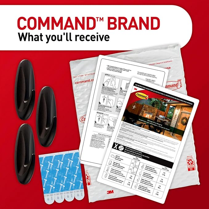Command Outdoor Large Bronze Hooks, Holds up to 5 lb, 3 Hooks and 4 Command - Image 7