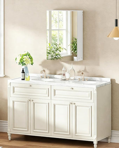 Bathroom Medicine Mirror Cabinet, 13.8'' x 19.7'', Wall-Mounted Bathroom Vanity - Image 2