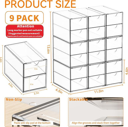 Yieach 9 Pack Small Acrylic Drawers - Image 3