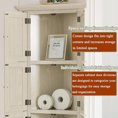 72" H Farmhouse Corner Storage Cabinet - Image 5