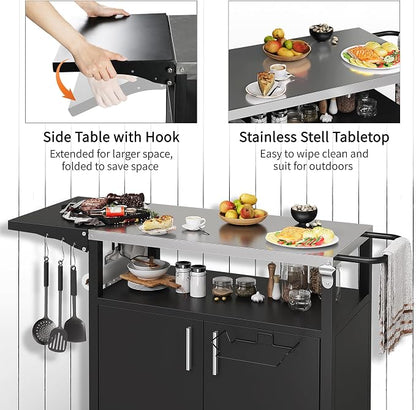 Shintenchi Outdoor Grill Cart Table - Image 6