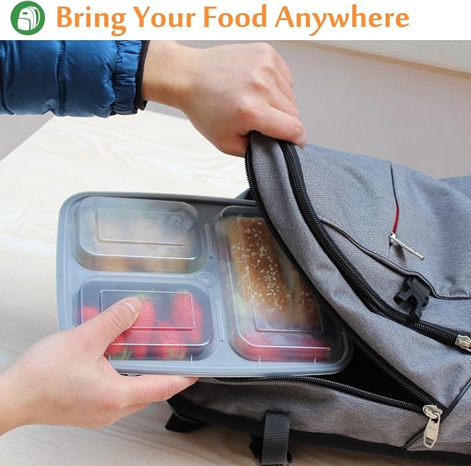 Enther Meal Prep Containers 36oz 3 Compartment - Image 4