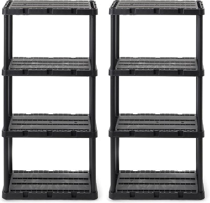 Gracious Living 2 Pack Light Duty Storage Shelves, Knect-A-Shelf 4-Shelf by GraciousLiving