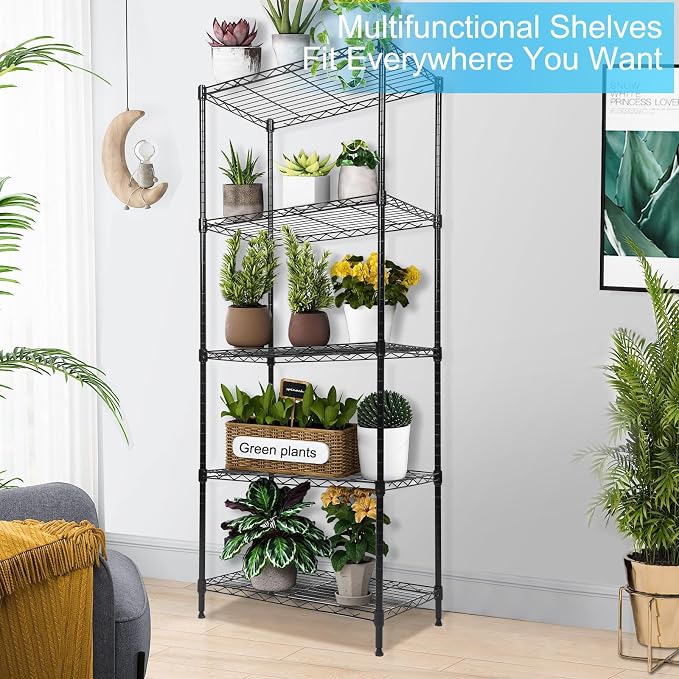 Whitmor 5 Tier Shelving Unit, Adjustable Storage Shelves - Image 5