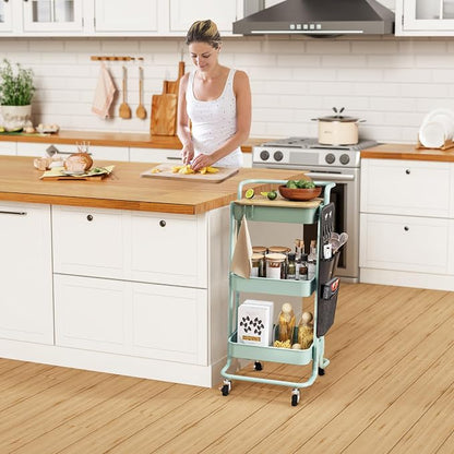 DTK 3 Tier Metal Utility Rolling Cart - Image 7