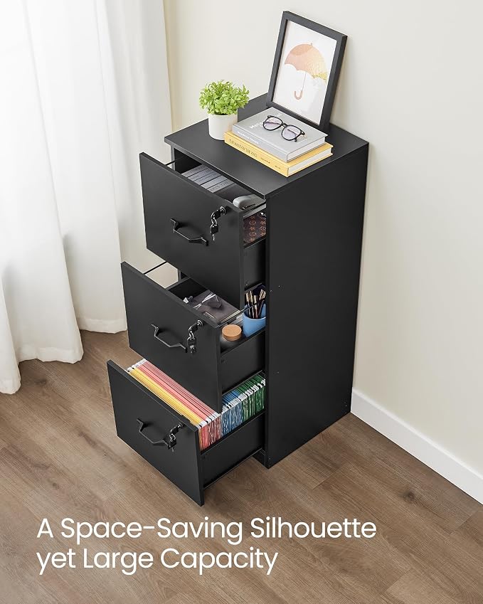 VASAGLE 3 Drawer File Cabinet, File Cabinet - Image 4