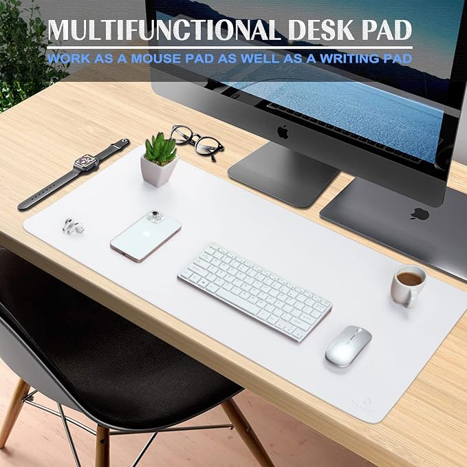 K KNODEL Large Office Leather Desk Mat, Mouse and Keyboard Pad, Computer and - Image 2