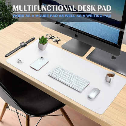 K KNODEL Small Office Leather Desk Mat, Mouse and Keyboard Pad, Computer and - Image 2