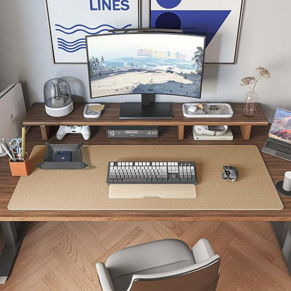 DAWNTREES Dual Sided Desk Mat, Leather Desk Pad, Cork Desk Mat Protector - Image 7