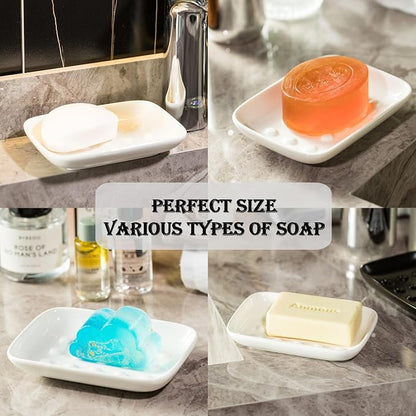 Soap Dish, Ceramic Soap Holder Shower Soap Dish - Image 3