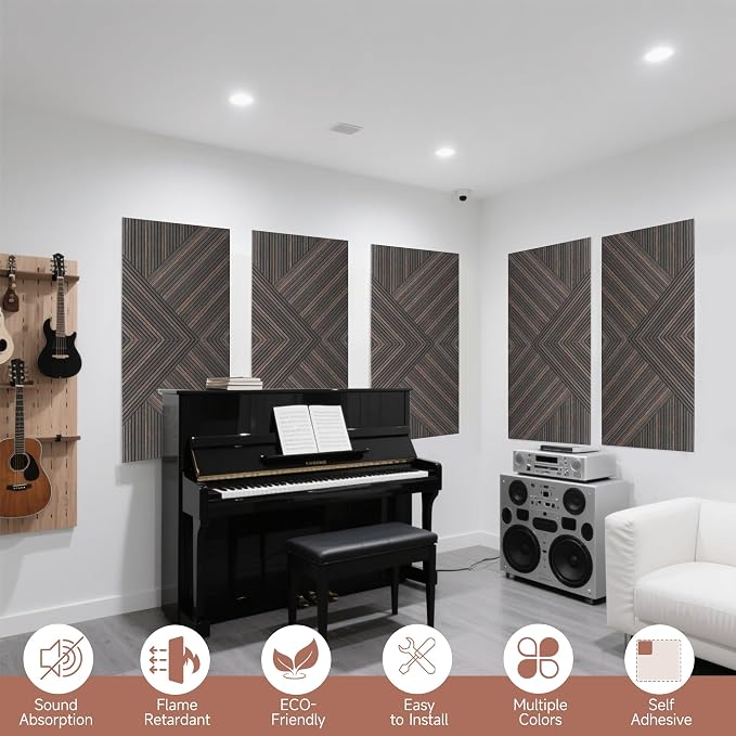 TO-TH Acoustic Wall Panels, 6 Pack Total Size 72 x 48 Inches, Self-Adhesive - Image 2