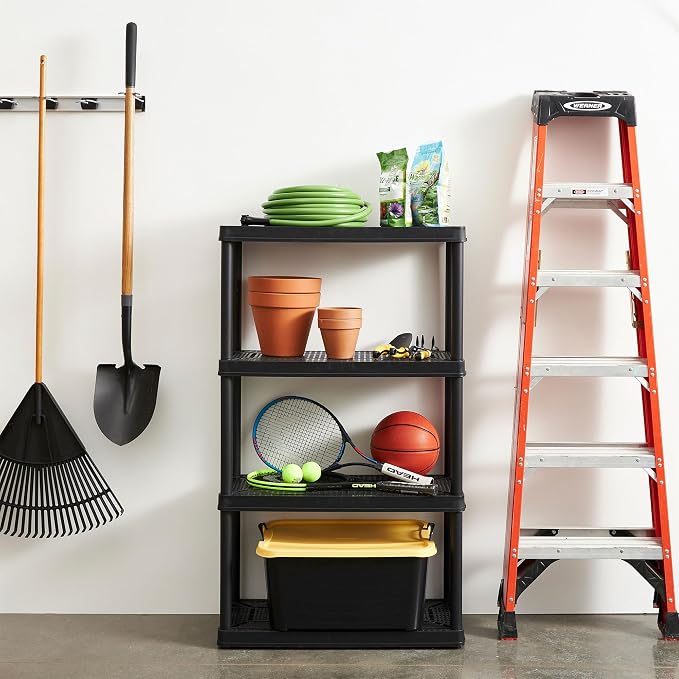 Gracious Living 3 Pack XL Heavy-Duty Storage Shelves, Knect-A-Shelf 4-Shelf - Image 2