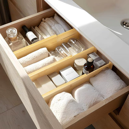 VaeFae 3 Pack Bamboo Drawer Dividers, Expandable Separators - Image 8