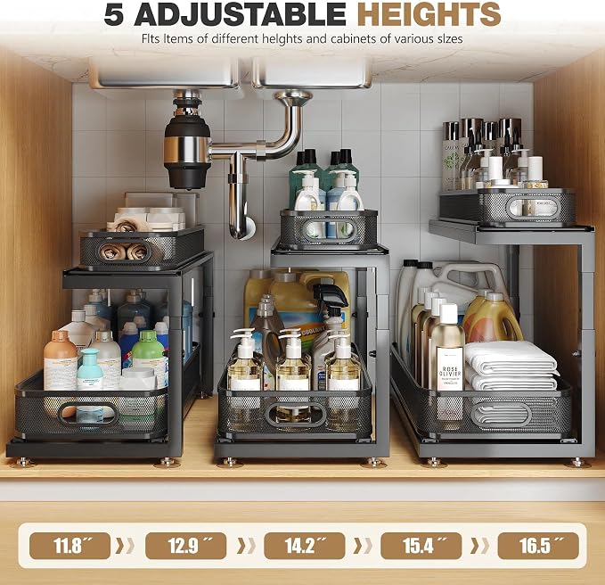 2-Pack 21.3 IN Depth Under Sink Organizer - Image 9