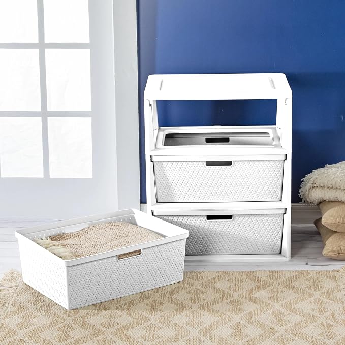 Wide 3 Drawer Storage Unit, Easy Assembly Tool-Free, Removable Decorative - Image 8