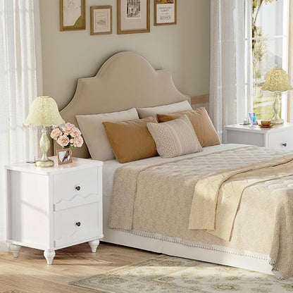 Cyclysio Nightstand with Charging Station, Side End Table with 2 Drawers - Image 8