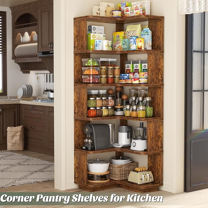 Armocity Corner Book Shelf, 6-Shelf L Shaped Corner Bookshelf - Image 7