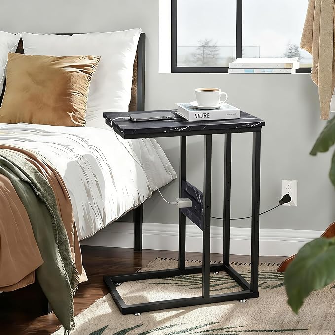 VECELO C Shaped End Side Table - Image 2