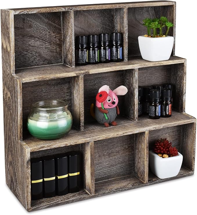 Ikee Design Wooden Multi-Slot Shelf Display-Stylish Wood Organizer Stand by IkeeDesign