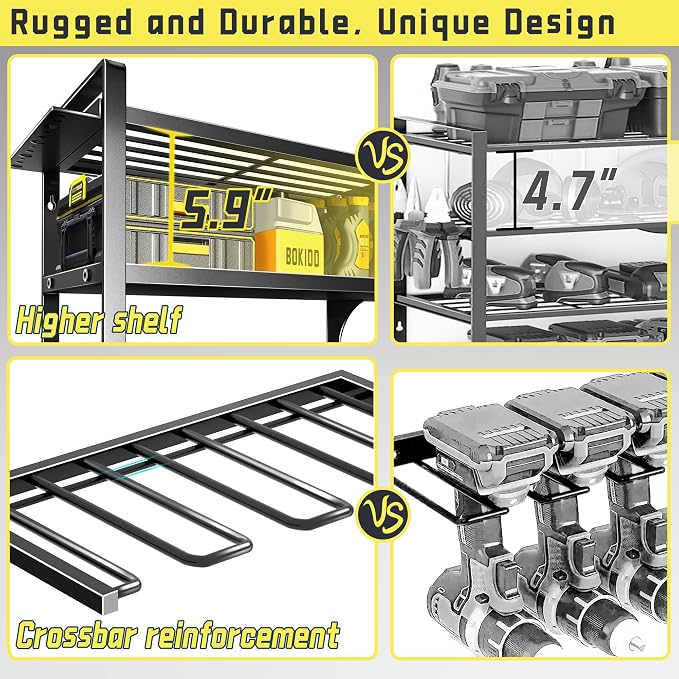 Power Tool Organizer Wall Mount, 4 Layers Heavy Duty Storage Rack - Image 4