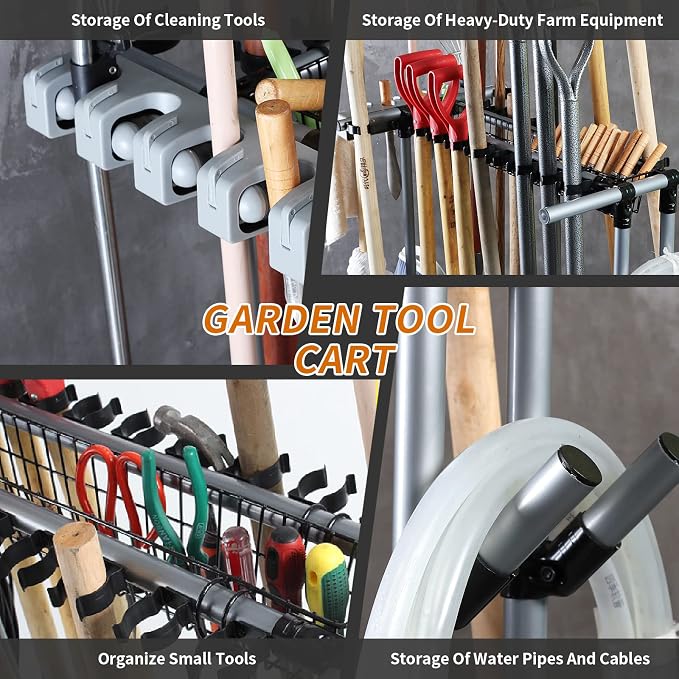 Heavy duty garden tool organizer garage storage holder storage large long - Image 6