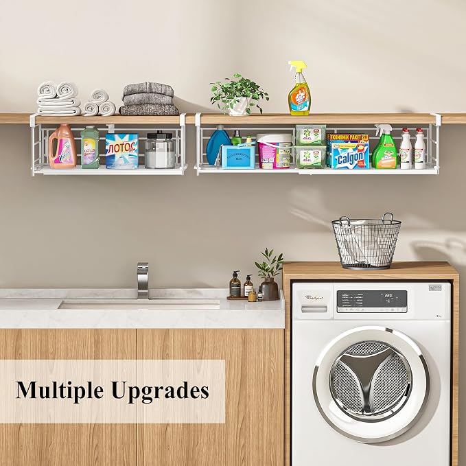 Expandable Under Cabinet Shelf, Extendable Under Shelf Storage - Image 5
