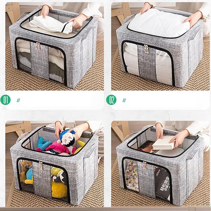Clothes Organizer | with Clear Window Bag | Large Clothes Storage Bins with Lids - Image 3