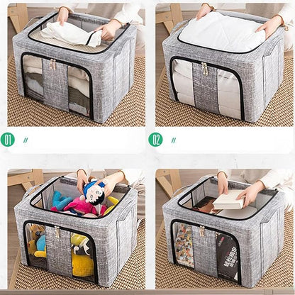 Clothes Organizer | with Clear Window Bag | Large Clothes Storage Bins with Lids - Image 3