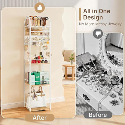 Jewelry Organizer Stand, 360° Rotating Floor Jewelry Holder - Image 4