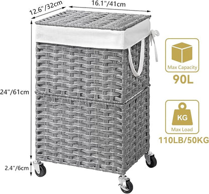 Chrislley 90L Slim Laundry Hamper - Image 6