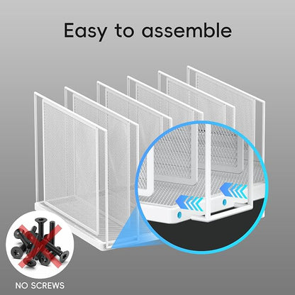 File Organizer for Desk, 5-Section Vertical File Sorter, Paper Holder Organizer - Image 4