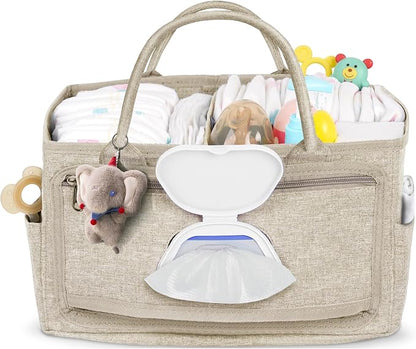Volnamal Diaper Caddy with Wipe Dispenser One-Handed Access, Portable Car by Volnamal