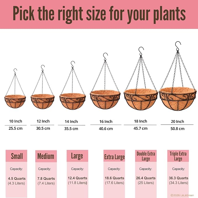 LaLaGreen Hanging Planter for Outdoor Plants Hanging Baskets - Image 3