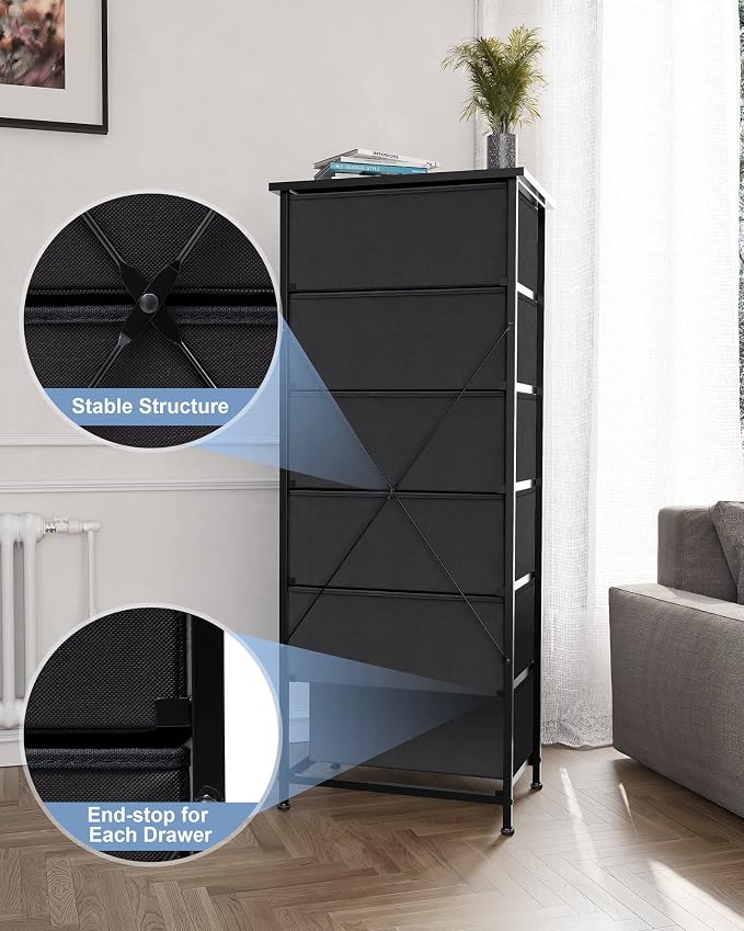 Tall 6-Drawer Fabric Dresser Tower - Image 5