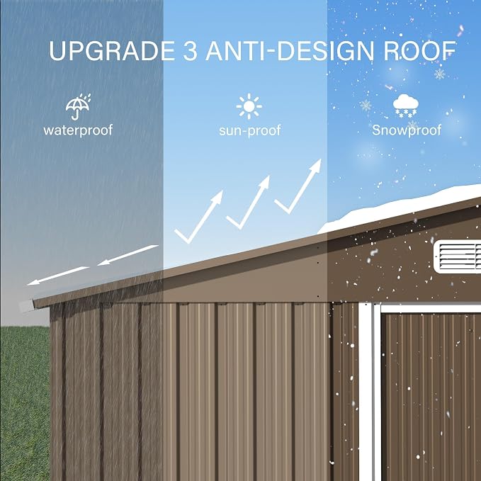 Kullavik 10FT x 8FT Outdoor Storage Shed - Image 4