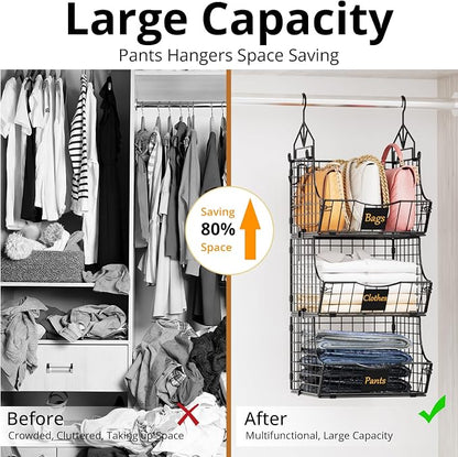 Hanging Closet Organizers and Storage, 5 Tier Closet Shelf Clothes Organizer - Image 5